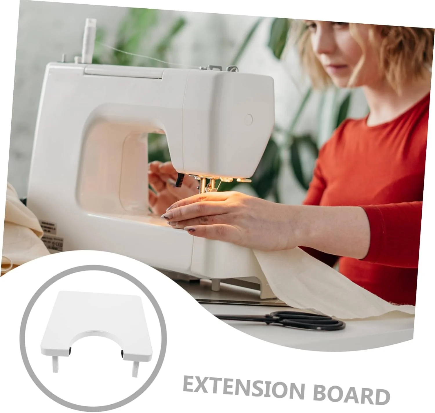 میز چرخ خیاطی Lurrose، صفحه افزایش فضای میز خیاطی پلاستیکی سفید و قابل حمل