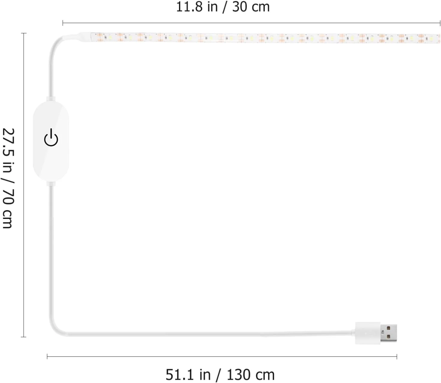 نوار چراغ ماشین خیاطی Lurrose: نوار چراغ ال ای دی USB - لوازم جانبی ماشین خیاطی، 5 ولت USB