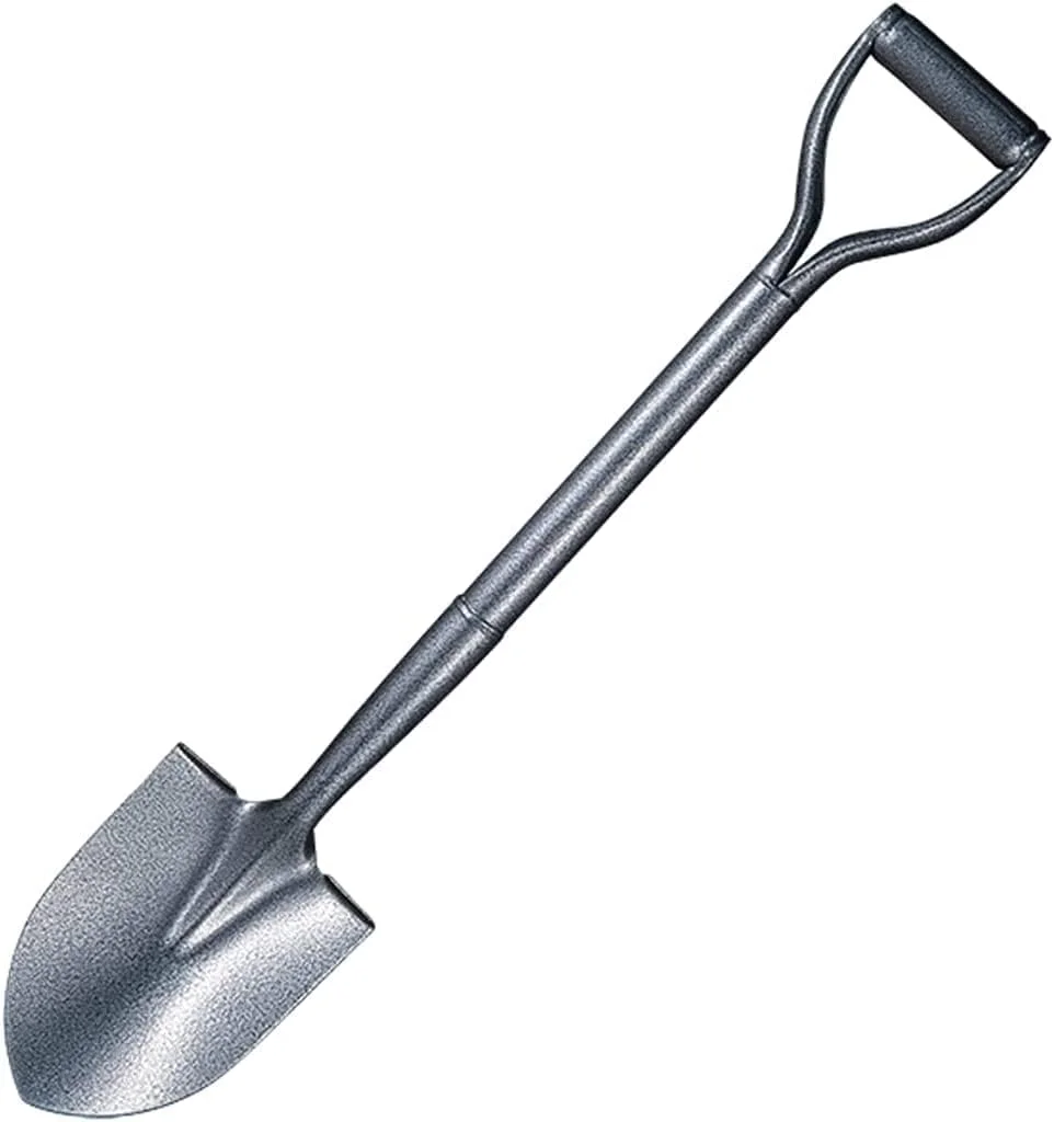بیل برای حفاری، بیل باغچه فلزی، بیل باغبانی سنگین با دسته D، ساخته شده از فولاد ضد زنگ - 75 سانتی متر