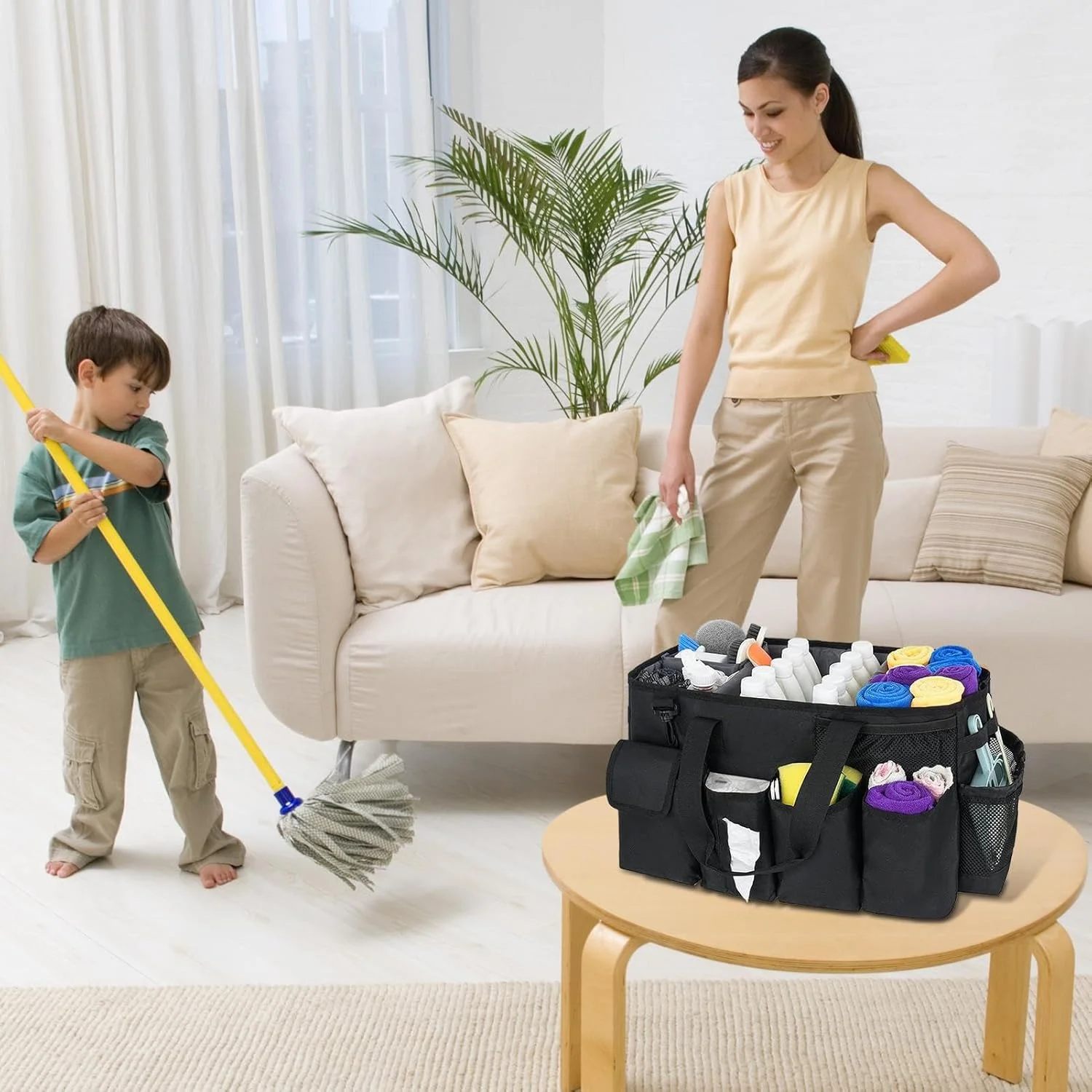 کیف لوازم نظافت منزل - سازمان دهنده ابزار باغبانی، کیف چند محفظه ای با دسته و بند شانه برای خوابگاه، ماشین، مسافرت، ساحل، حمام، آشپزخانه، مناسب آقایان و بانوان کیف لوازم نظافت منزل - سازمان دهنده ابزار باغبانی، کیف چند محفظه ای با دسته و بند شانه برای خوابگاه، ماشین، مسافرت، ساحل، حمام، آشپزخانه، مناسب آقایان و بانوان