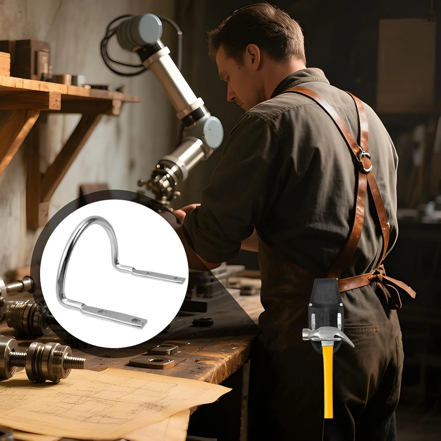 نگهدارنده چکش | حلقه جایگزین نگهدارنده چکش U شکل | لوازم جانبی باغبانی برای ابزار نجاری، ساخت و ساز، سقف کاری، برق کاران و نجاران نگهدارنده چکش | حلقه جایگزین نگهدارنده چکش U شکل | لوازم جانبی باغبانی برای ابزار نجاری، ساخت و ساز، سقف کاری، برق کاران و نجاران