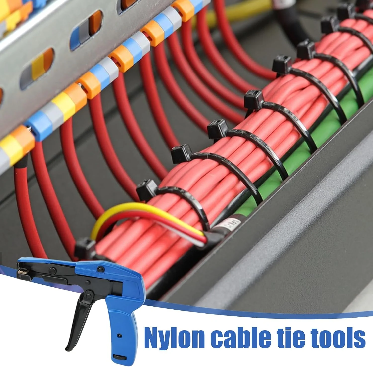 ابزار بست کمربندی، ابزار بستن و برش بست کمربندی با دسته، سفت کننده ارگونومیک برای باغبانی، مرکز داده، خودرو، لوازم الکترونیکی، تجهیزات خودرو، تکنسین های خانه و برقکاران