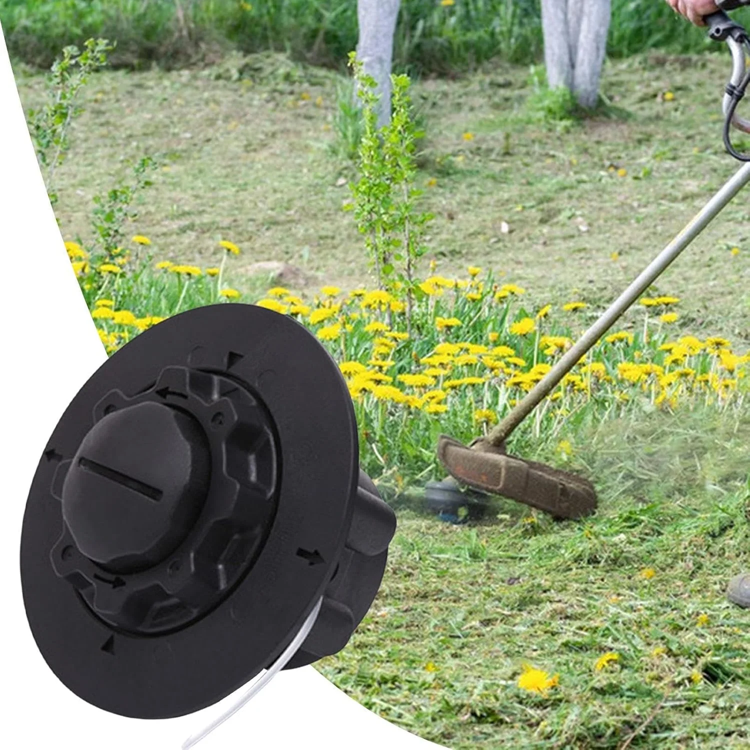 سر هرس چمن زن، نخ هرس چمن - ابزار نخ لبه زن نایلونی برای محوطه سازی، باغبانی و پاکسازی حرفه ای