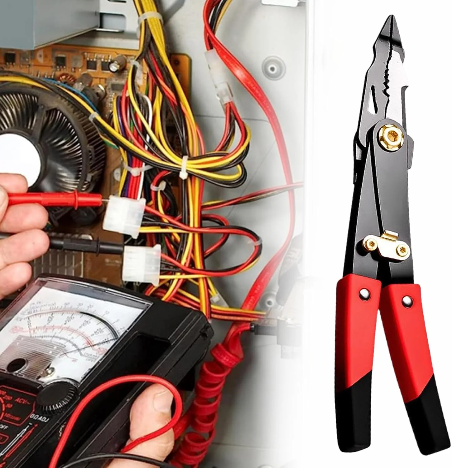 سیم چین | ابزار سیم لخت کن و پرس - ابزار پرس با دوام و برگشت پذیر برای متخصصان، مناسب برای باغبانی، نجاری، گل فروشی و تاباندن سیم