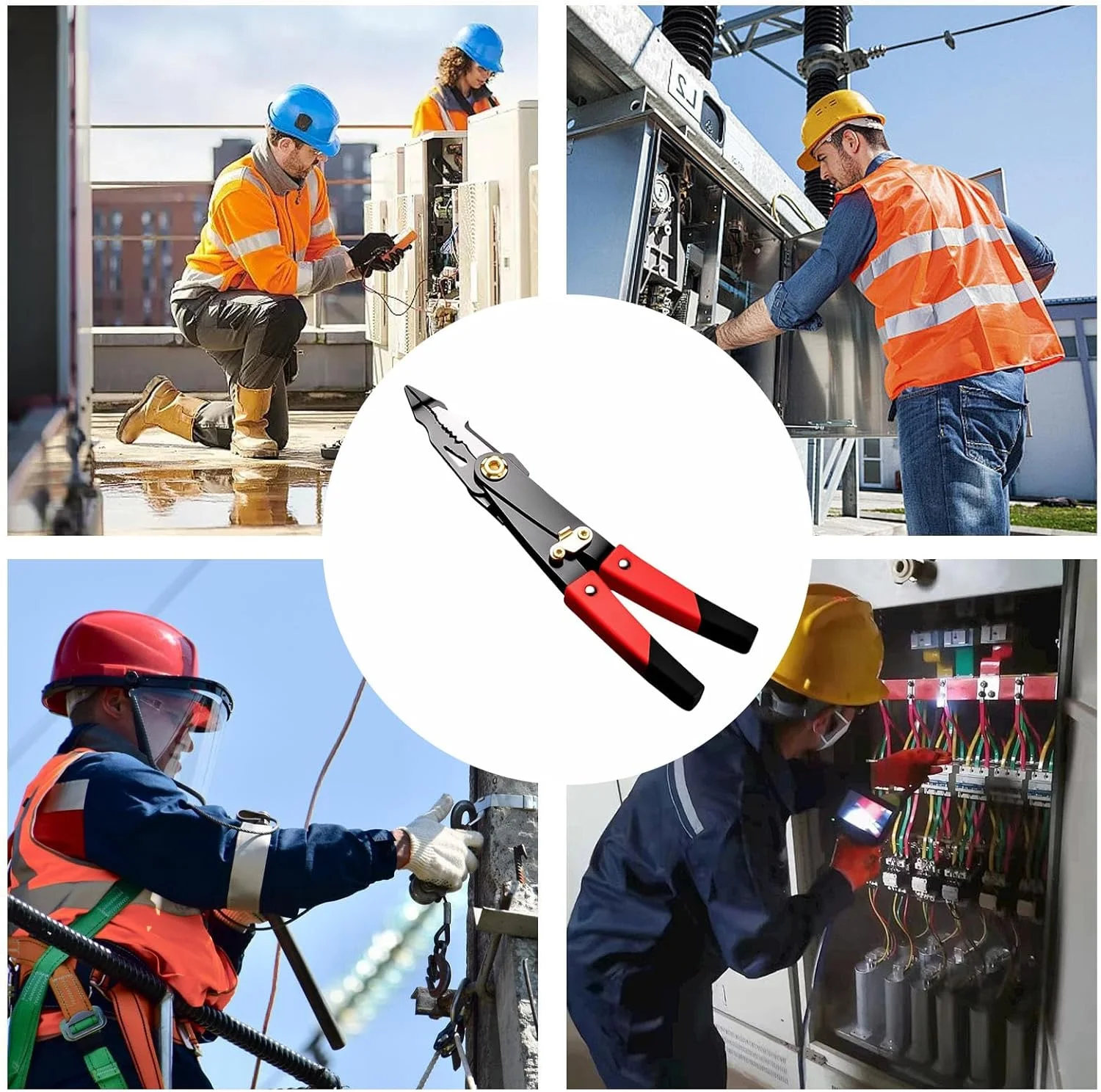 سیم چین | ابزار سیم لخت کن و پرس - ابزار پرس با دوام و برگشت پذیر برای متخصصان، مناسب برای باغبانی، نجاری، گل فروشی و تاباندن سیم