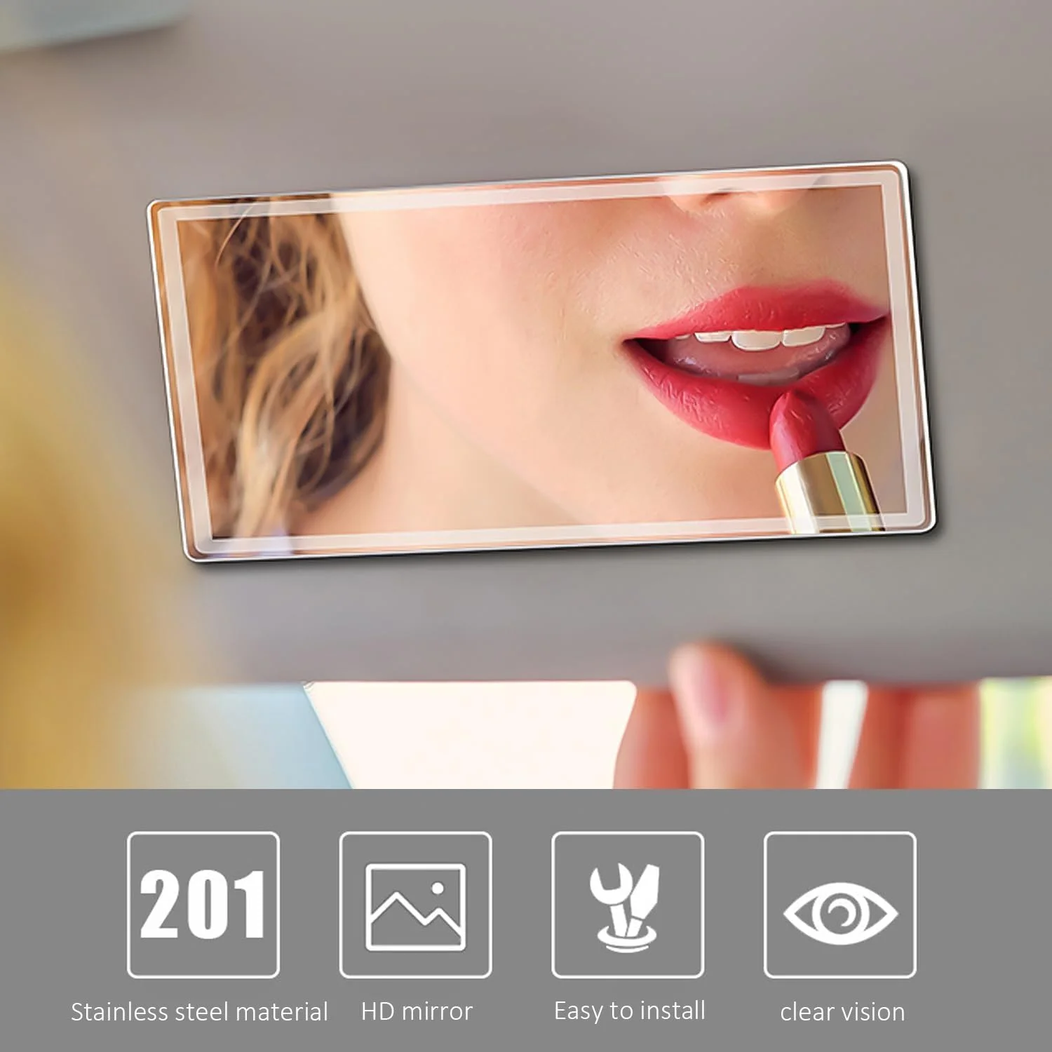 آینه آفتابگیر خودرو، آینه آرایشی قابل حمل خودرو، آینه های آرایشی خود چسب پشتی صندلی، لوازم جانبی آرایشی ضد شکست برای خودرو، کامیون، SUV