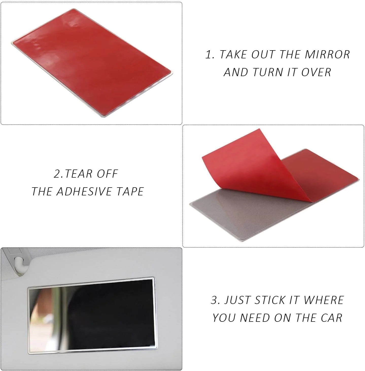 آینه آفتابگیر خودرو، آینه آرایشی قابل حمل خودرو، آینه های آرایشی خود چسب پشتی صندلی، لوازم جانبی آرایشی ضد شکست برای خودرو، کامیون، SUV