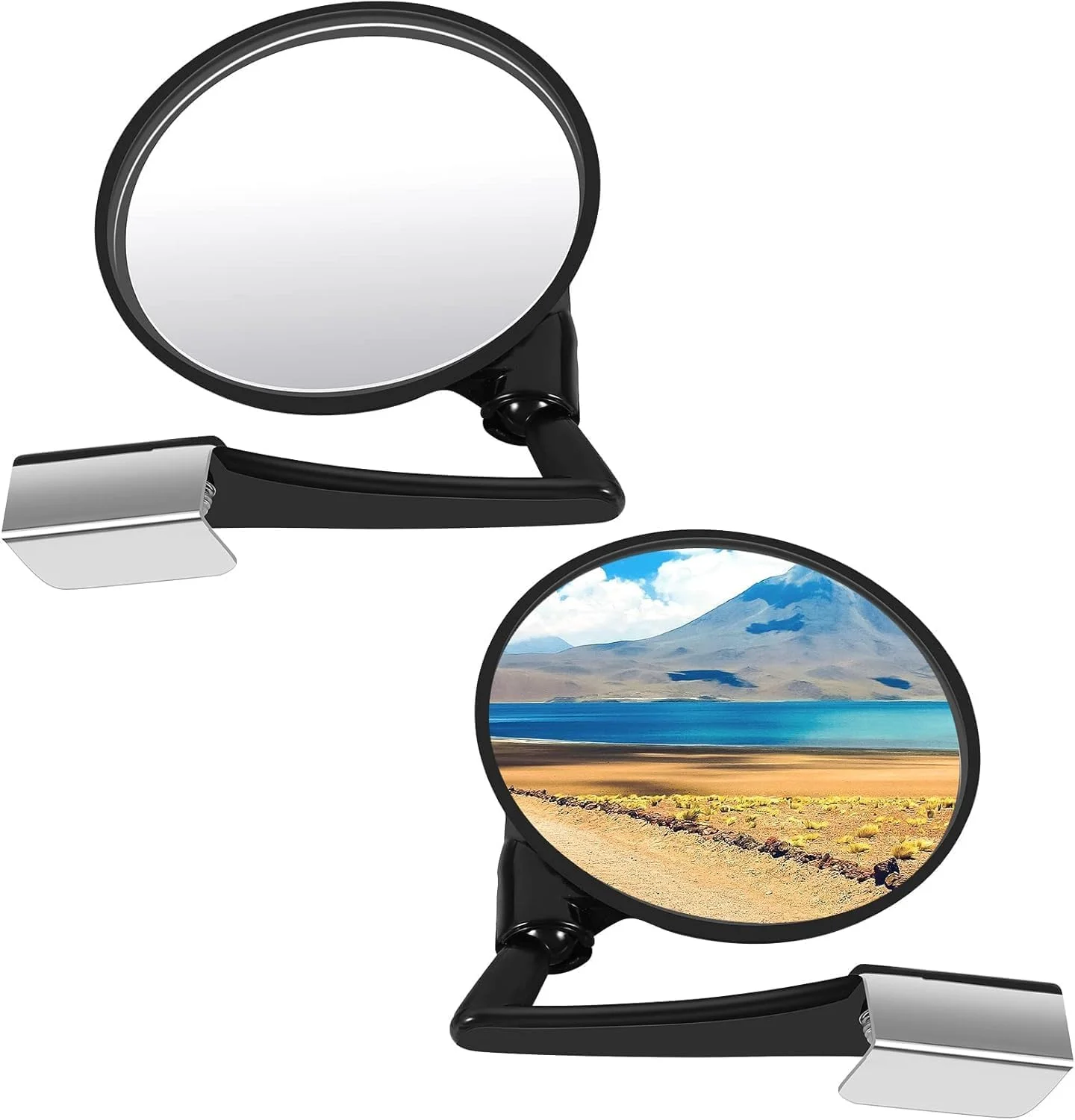 آینه نقطه کور خودرو، قابل تنظیم جهانی با شیشه HD زاویه باز، آینه محدب جانبی با قابلیت چرخش 360 درجه برای کامیون، SUV، ون، موتور سیکلت - نصب آسان و ایمنی بیشتر