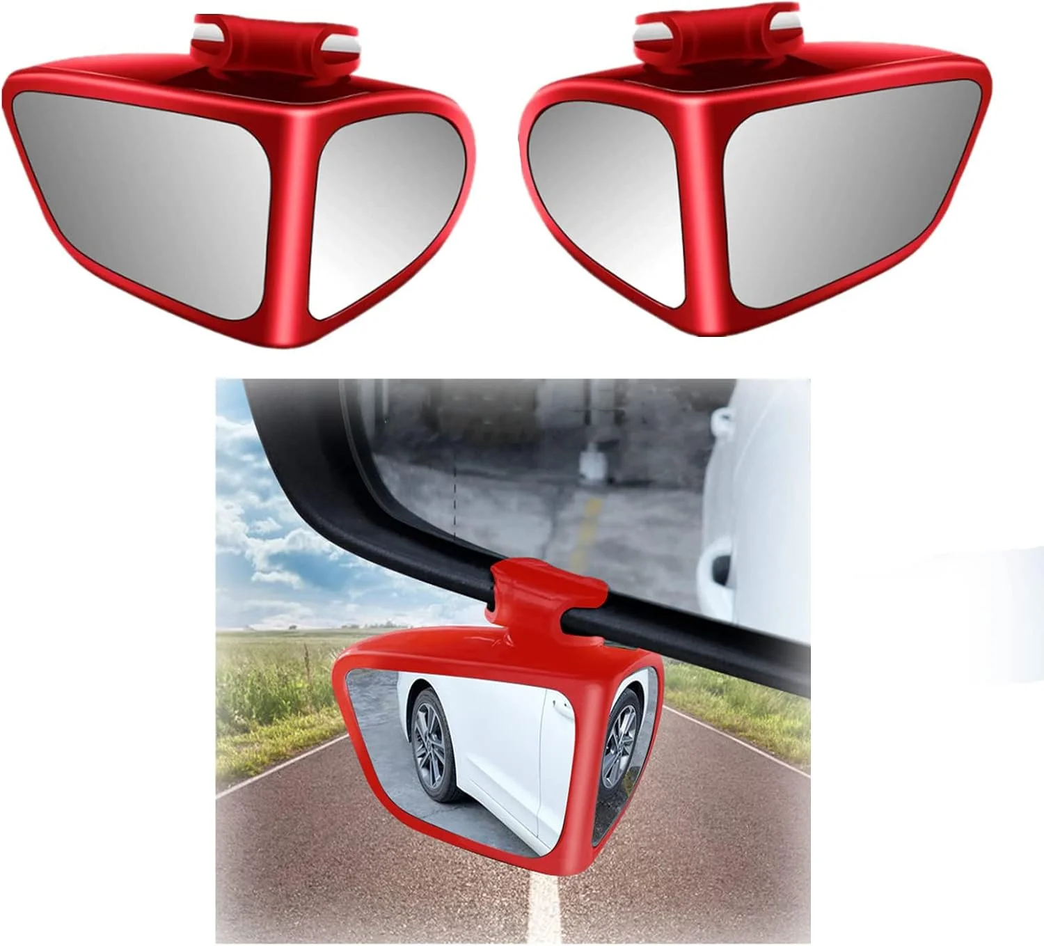 آینه های نقطه کور خودرو 2 عددی، آینه محدب چرخان 360 درجه، آینه دید عقب نقطه کور بزرگ، مناسب برای خودروهای جنرال موتورز، SUV، کامیون