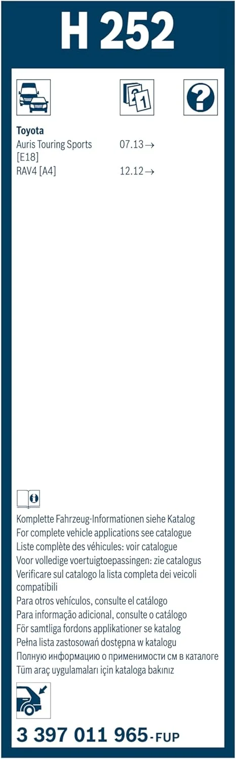 تیغه برف پاک کن عقب بوش H252، طول: 250 میلی متر - تیغه برف پاک کن عقب