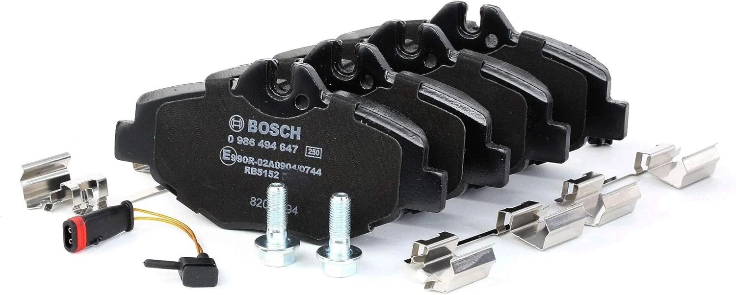 لنت ترمز جلو خودرو بوش BP1197 - کیفیت بوش - کاهش صدا و گرد و غبار - دارای گواهینامه ECE-R90 - بدون مس - 1 ست 4 عددی - به همراه لوازم جانبی