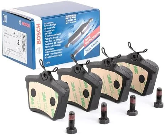 لنت ترمز عقب خودرو بوش BP1005 - کیفیت بوش - کاهش صدا و گرد و غبار - دارای گواهینامه ECE-R90 - بدون مس - 1 ست 4 عددی - به همراه لوازم جانبی