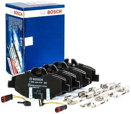 لنت ترمز جلو خودرو بوش BP1197 - کیفیت بوش - کاهش صدا و گرد و غبار - دارای گواهینامه ECE-R90 - بدون مس - 1 ست 4 عددی - به همراه لوازم جانبی