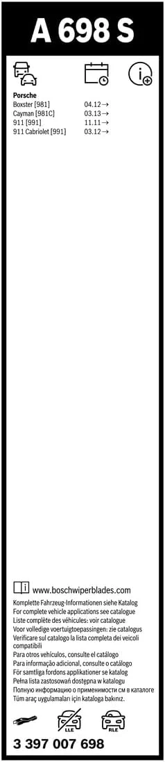 تیغه برف پاک کن بوش Aerotwin A698S، طول: 530mm/575mm - مجموعه تیغه های برف پاک کن جلو