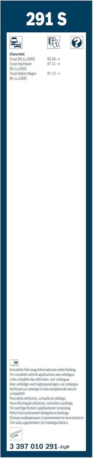 تیغه برف پاک کن بوش مدل Twin Spoiler 291S طول 600mm/450mm - مجموعه برای شیشه جلوی خودرو