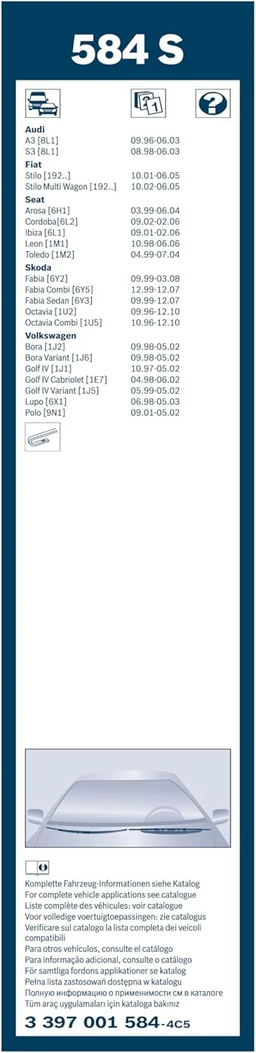 تیغه برف پاک کن بوش Twin Spoiler 584S، طول: 530mm/475mm - مجموعه تیغه برف پاک کن جلو