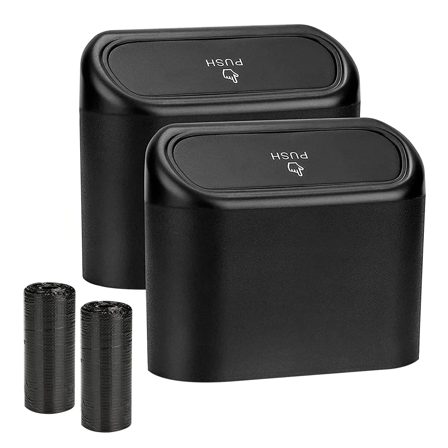 ست ۲ عددی سطل زباله خودرو به همراه ۳۰ کیسه زباله پلی اتیلن، سطل زباله ضد نشت خودرو، سطل زباله، سازمان دهنده کابینت آشپزخانه، سطل زباله رومیزی حمام اتاق خواب منزل و فضای باز، جا سطل زباله اداری