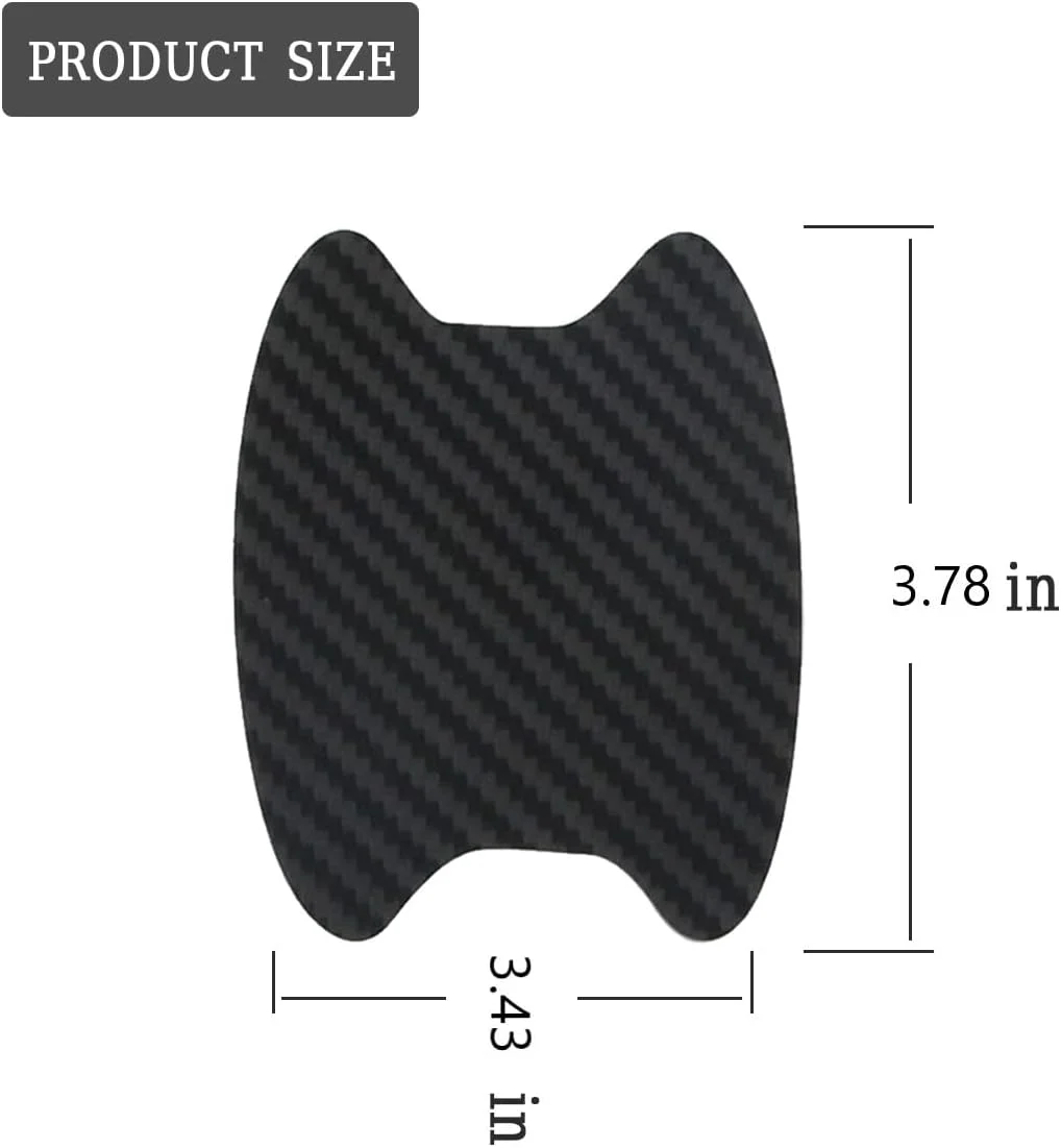 برچسب محافظ دستگیره درب خودرو فیبر کربنی ضد خش Blilo، محافظ جهانی فنجانی خودرو، فیلم محافظ بدون علامت برای اکثر دستگیره های خودرو (مشکی)، 4 عدد