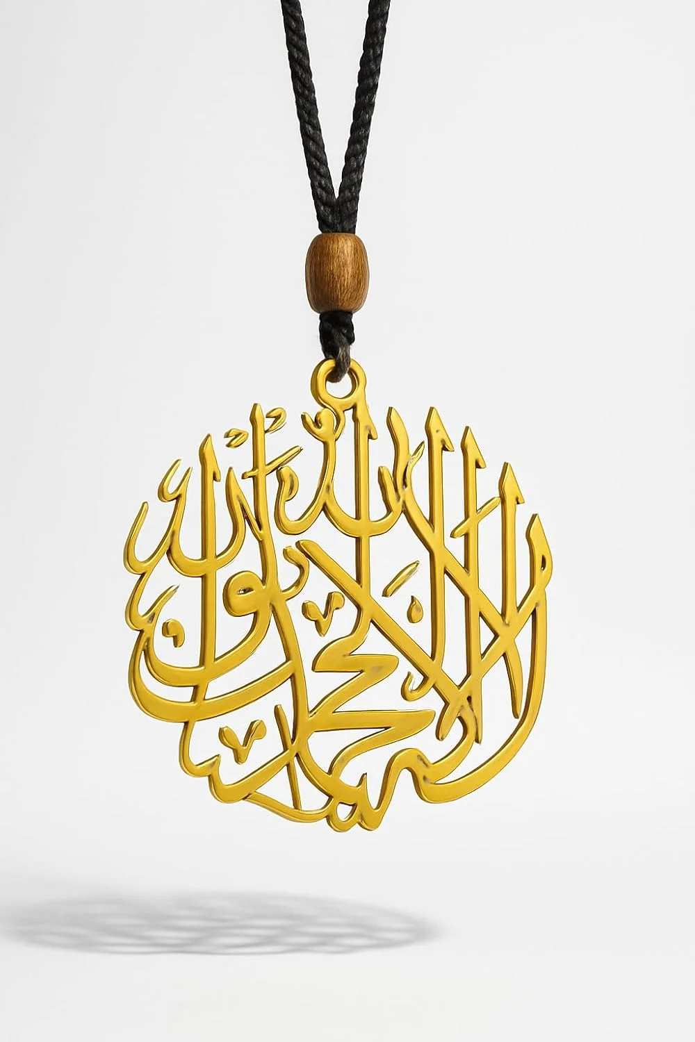 آویز خودرو اسلامی ARABIQO، تزیین آویز کلمه اول از جنس اکریلیک برای آینه عقب | خوشنویسی عربی الله | هدیه معنوی مسلمانان برای آقایان و بانوان (طلایی)