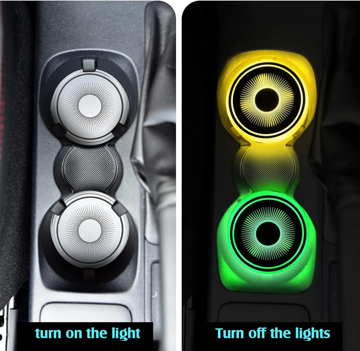 زیر لیوانی LED خودرو آزونی، بسته 2 عددی با 7 رنگ، ضد آب، لوازم جانبی جذاب خودرو، چراغ های فضای داخلی، پد فنجان شارژ USB برای تزئین زیر لیوانی LED خودرو آزونی، بسته 2 عددی با 7 رنگ، ضد آب، لوازم جانبی جذاب خودرو، چراغ های فضای داخلی، پد فنجان شارژ USB برای تزئین