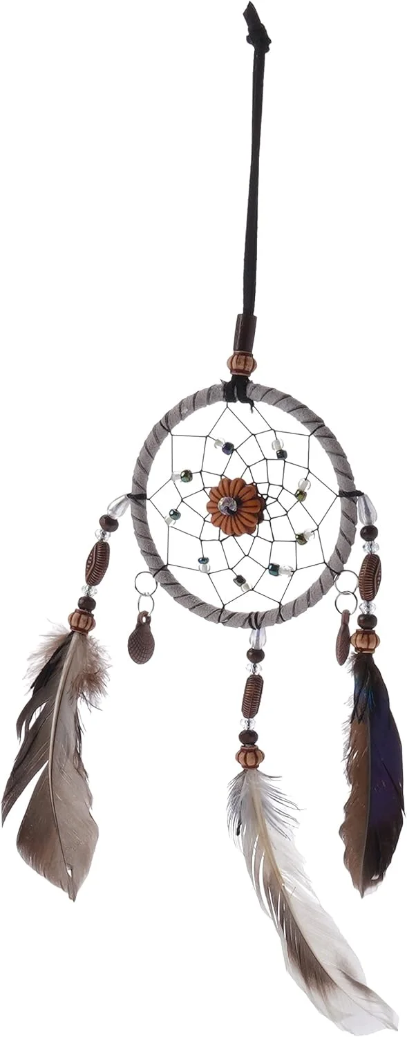 آویز خودرویی دست ساز طرح دریم کچر با پر، آویز آینه عقب خودرو، لوازم تزئینی خودرو