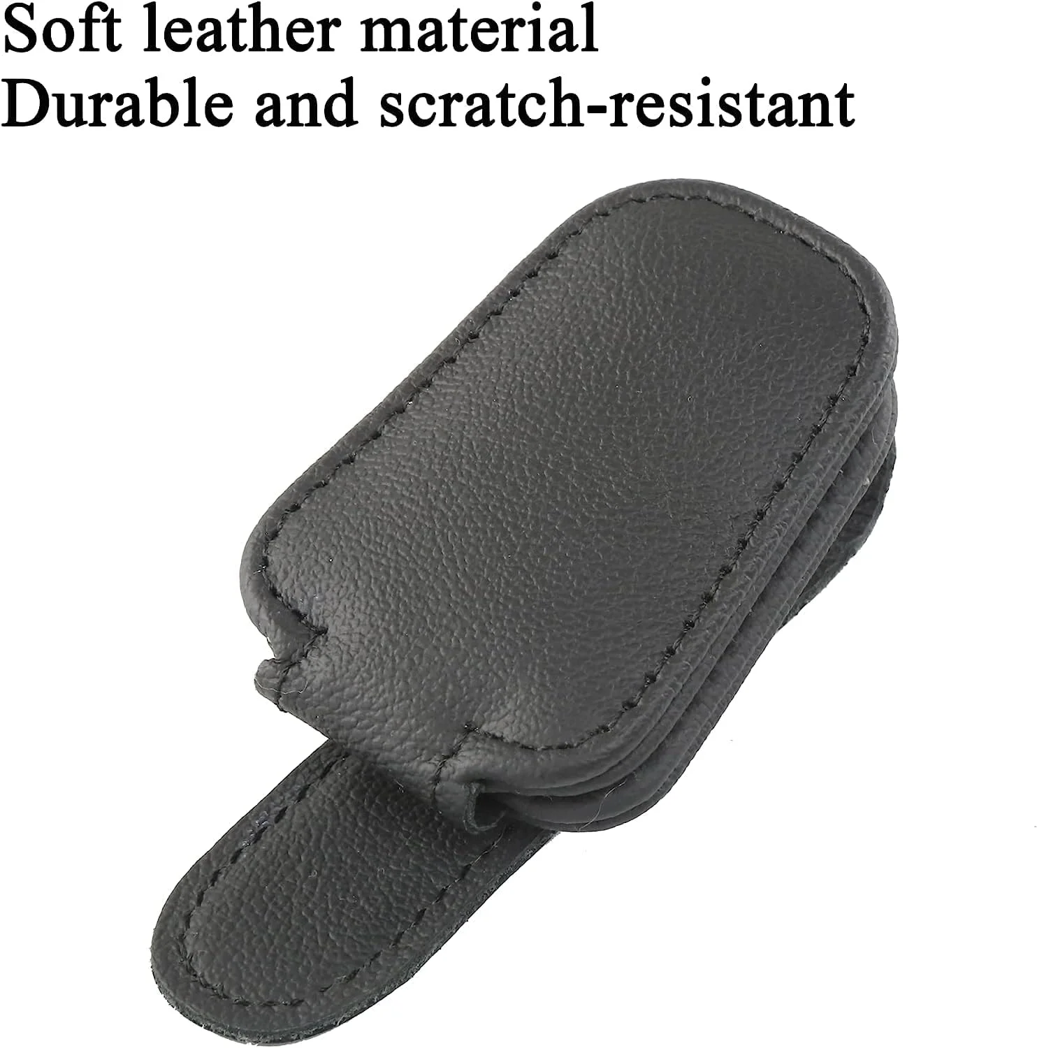 گیره عینک آفتابی Leenwa برای آفتابگیر خودرو، گیره آویز عینک چرمی مغناطیسی برای خودرو، گیره کارت بلیط، لوازم جانبی آفتابگیر خودرو (مشکی)