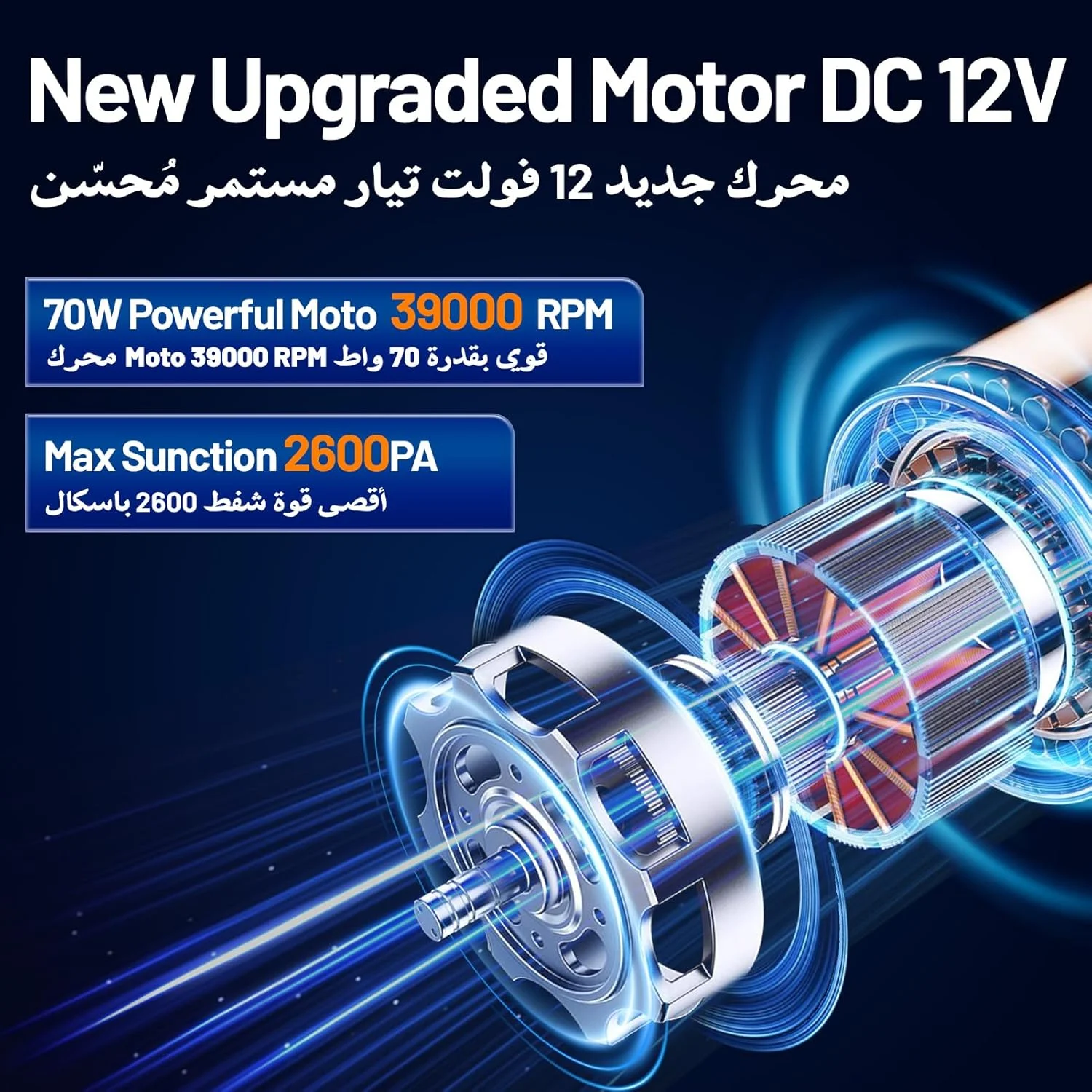 جاروبرقی دستی قابل حمل خودرو ROYALSTAR، قدرت بالا 12 ولت DC با 3 عدد لوازم جانبی قابل شستشو و جداشدن برای خودرو، سیم رابط 3 متری برای مسافرت، تمیز کردن کامل جزئیات خودرو