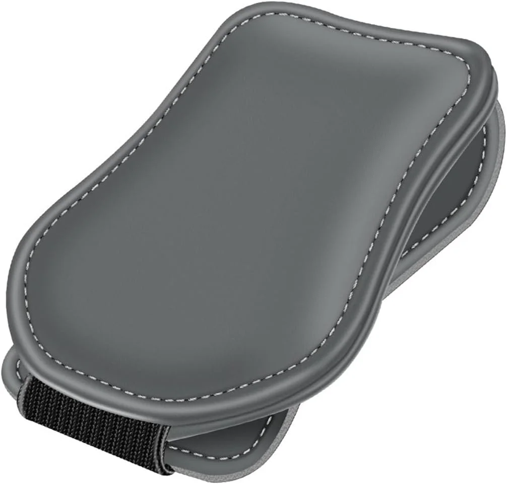 گیره عینک آفتابی خودرو ECVV، نگهدارنده عینک آفتابی آفتابگیر خودرو با بست مغناطیسی مخفی، آویز عینک PU داخلی خودرو، لوازم جانبی محافظ عینک برای همه مدل های خودرو - خاکستری