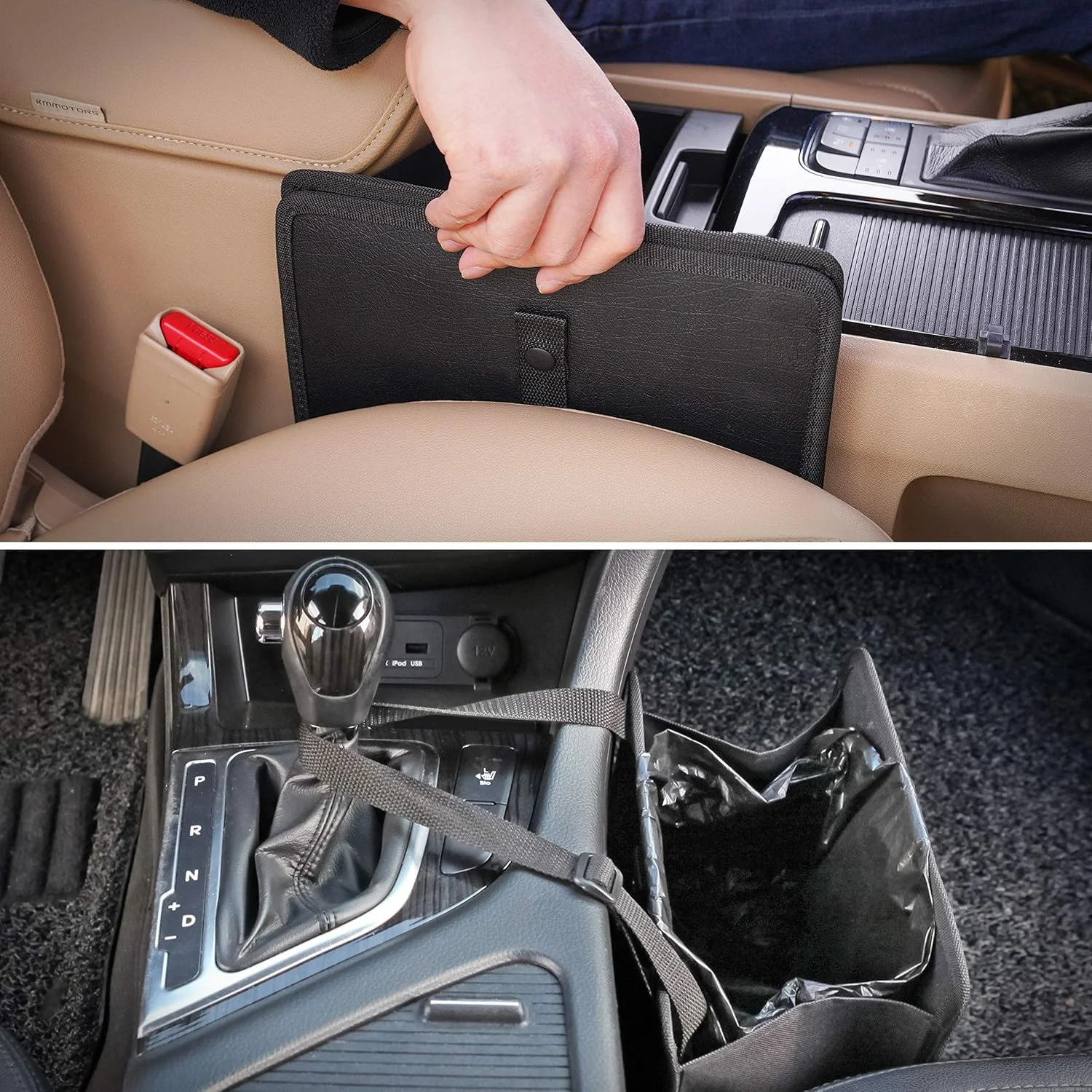 سطل زباله خودرو KMMOTORS Jopps، راحت، اصلی، دارای پتنت، قابل حمل، سطل رانندگی ممتاز، سبد زباله آویز