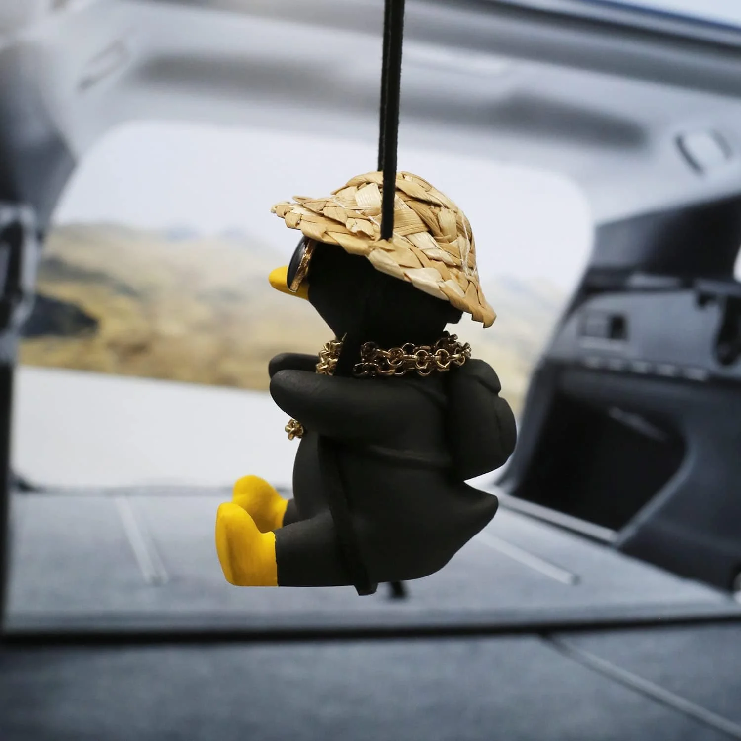 آویز اردک تاب‌خور برای خودرو، آویزهای جالب خودرو برای آینه دید عقب، آویز اردک تاب‌خور زیبا برای خودرو