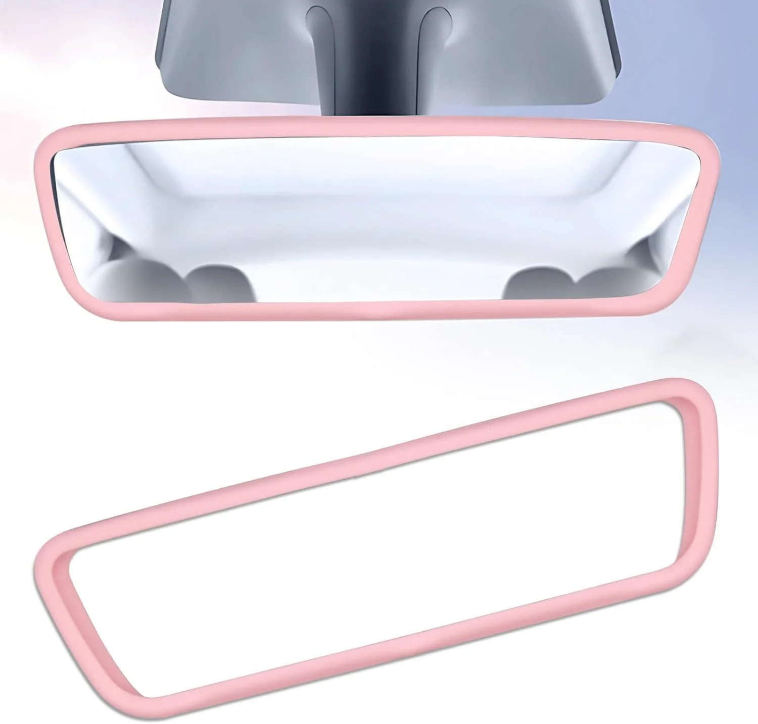محافظ آینه عقب خودرو بیگ تری، سیلیکونی، نصب آسان، ضد خش، مقاوم در برابر حرارت و نور خورشید، بسته 2 عددی - صورتی