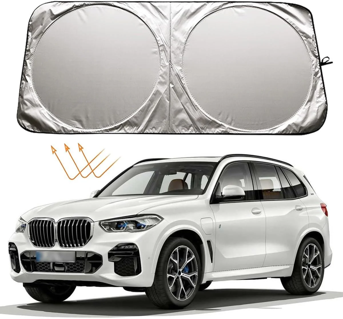 آفتابگیر شیشه جلو برای لوازم جانبی بی ام و سری X5 X3 X7 X1 X4 X6 3 5 6 7 8 M5 M6 M7 M8، سایه بان شیشه جلوی خودرو برای لوازم جانبی بی ام و، XHR865B00001