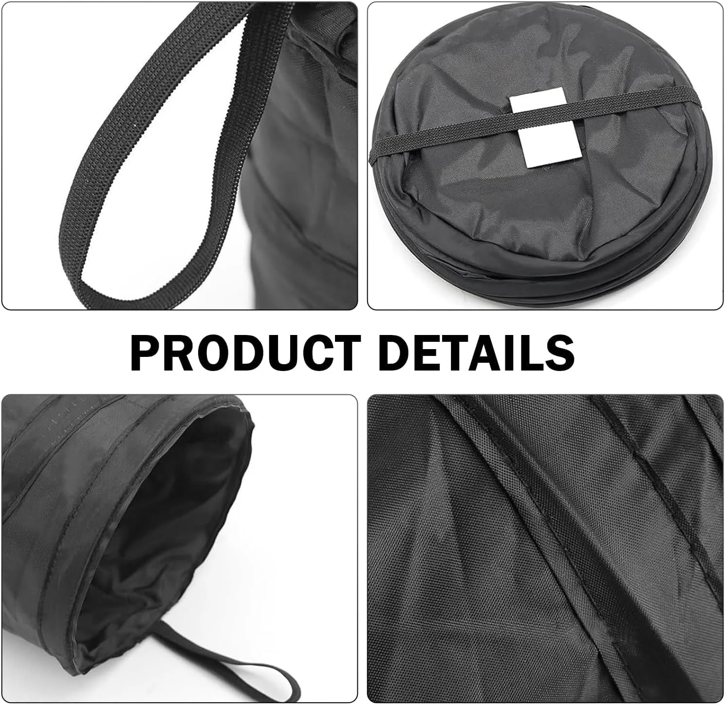 سطل زباله خودرو، سطل زباله تاشو بازشو، کیسه زباله آویز ضد آب خودرو، سطل زباله چند منظوره تاشو قابل حمل (مشکی)