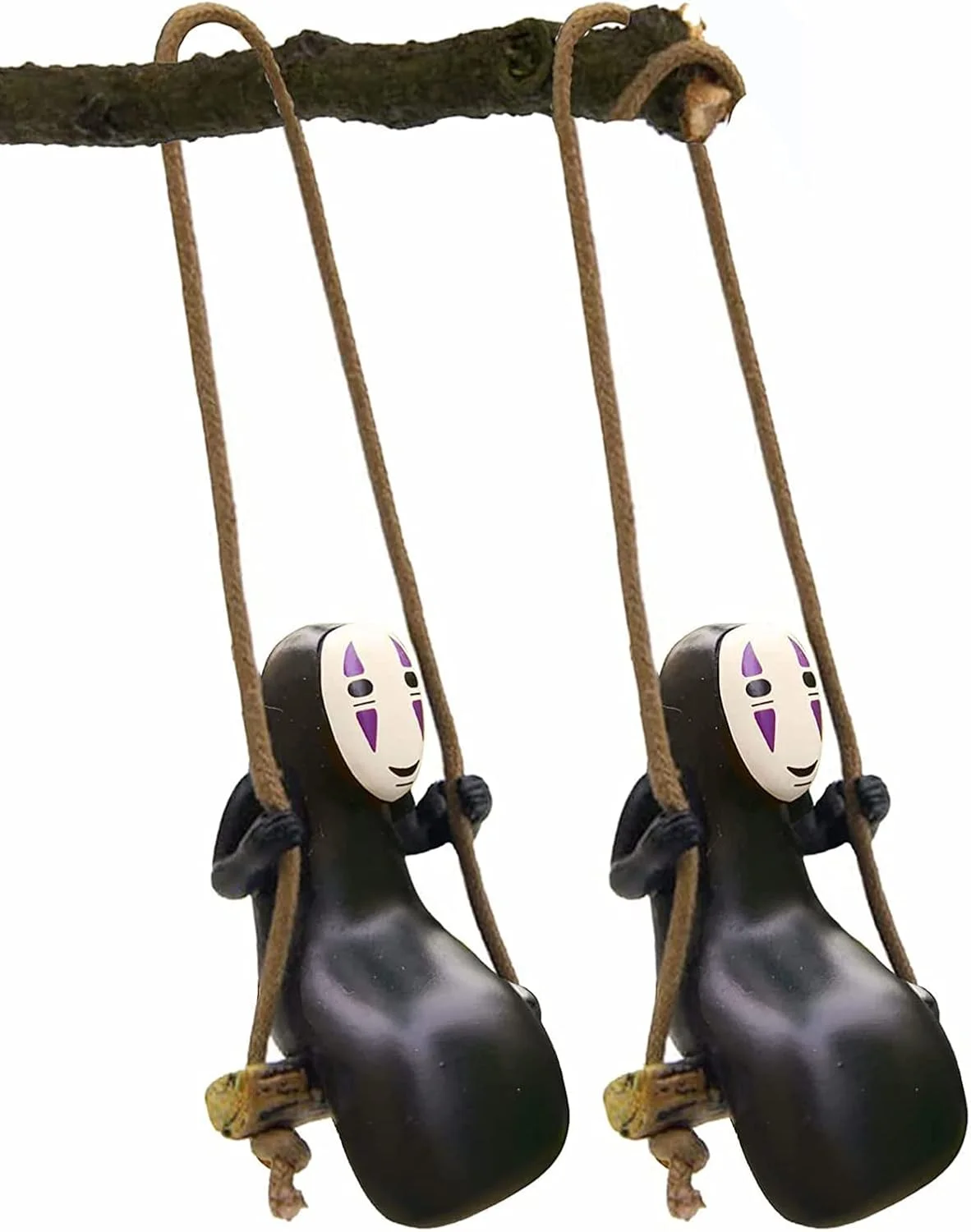 آویز مرد بی چهره CURTEK، 2 عدد لوازم جانبی آویز برای آینه دید عقب، لوازم جانبی خودرو انیمه برای آینه عقب، خانه، دفتر