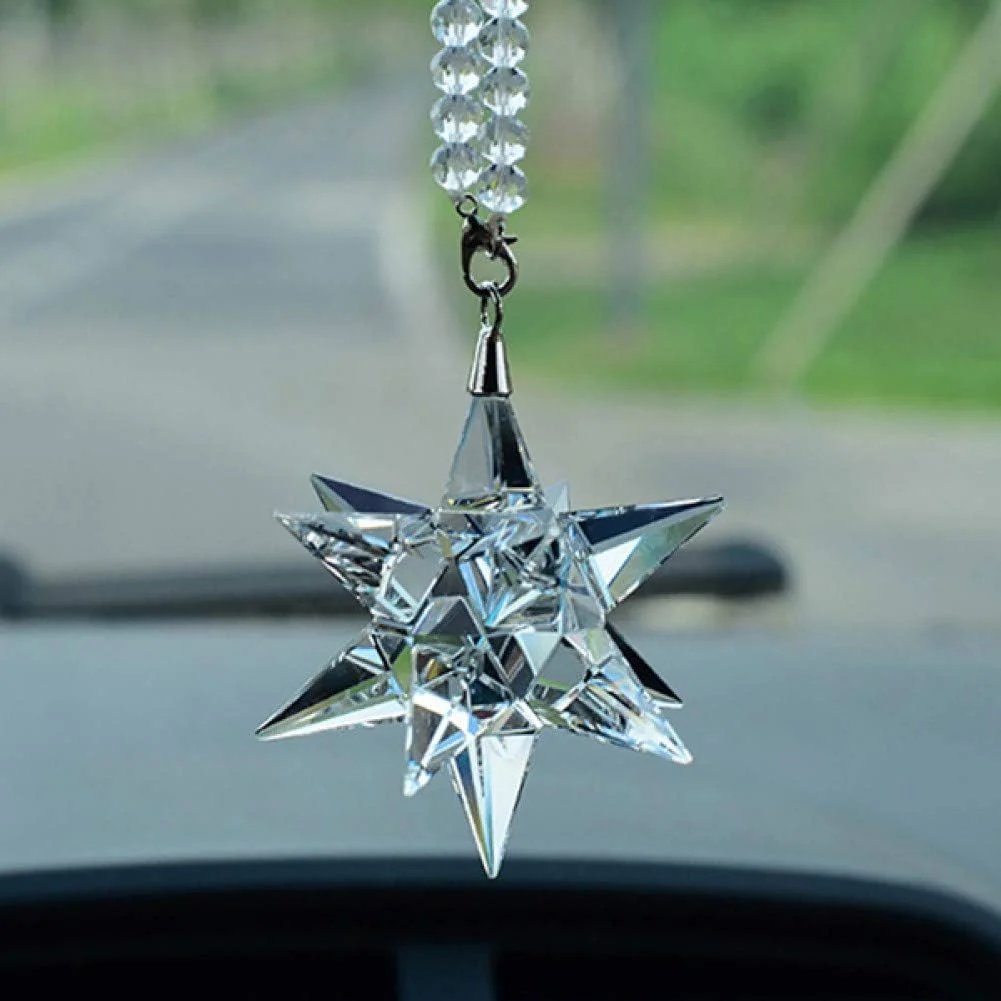 آویز خودرو DCXA، تزئین کریستالی شهاب سنگی، آویز تزئینی خودرو، لوازم جانبی تزئینی آینه عقب داخلی خودرو، هدیه، شماره 1