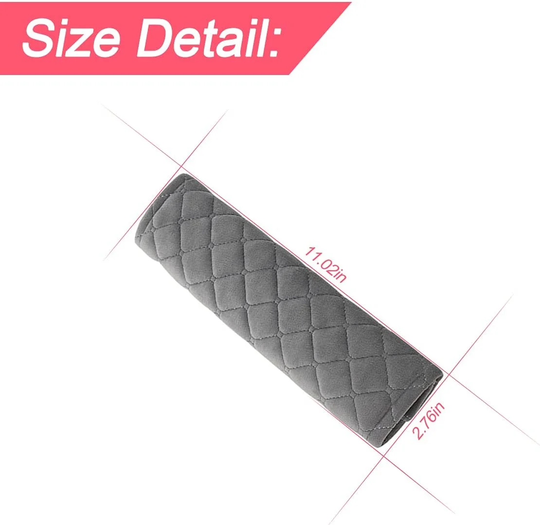 روکش کمربند ایمنی خودرو، پد نرم و راحت کمربند، سازگار با تمام خودروها، پد بند شانه کمربند ایمنی برای بزرگسالان و کودکان، لوازم جانبی خودرو برای آقایان و بانوان (خاکستری) - بسته 2 عددی