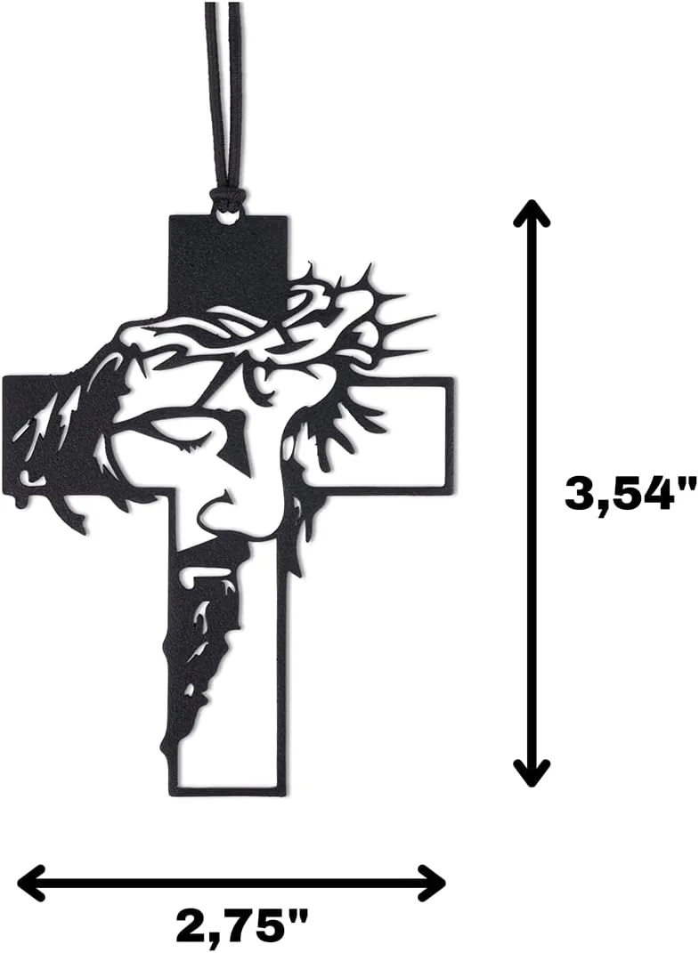 آویز تزیینی آینه خودرو مونسا - آویز آویز، زیور آلات - آویز متحرک - مشکی (صلیب عیسی مسیح) آویز تزیینی آینه خودرو مونسا - آویز آویز، زیور آلات - آویز متحرک - مشکی (صلیب عیسی مسیح)