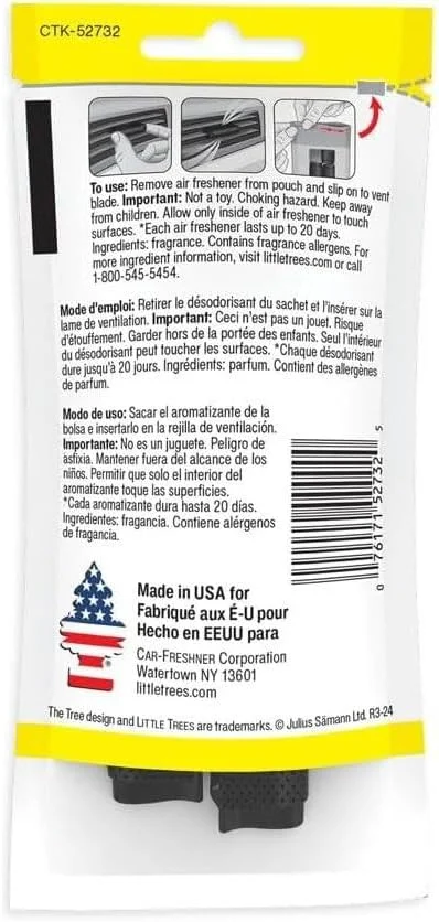 خوشبو کننده هوا خودرو وانیلی Little Trees مدل Vent Wrap