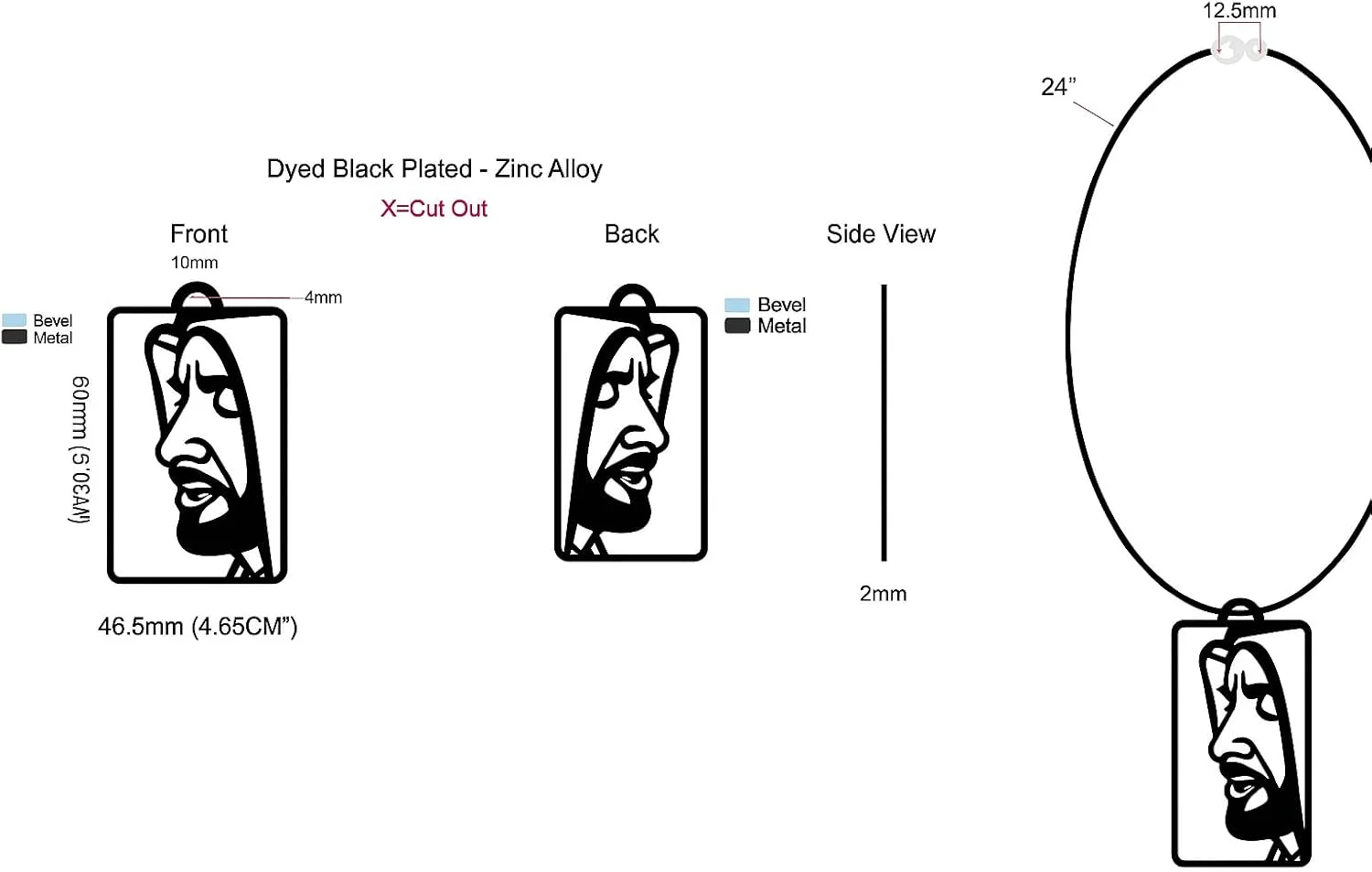 آویز زنجیری خودرو شیخ زاید، فلز مشکی، تزئین خودرو، لوازم جانبی داخلی.