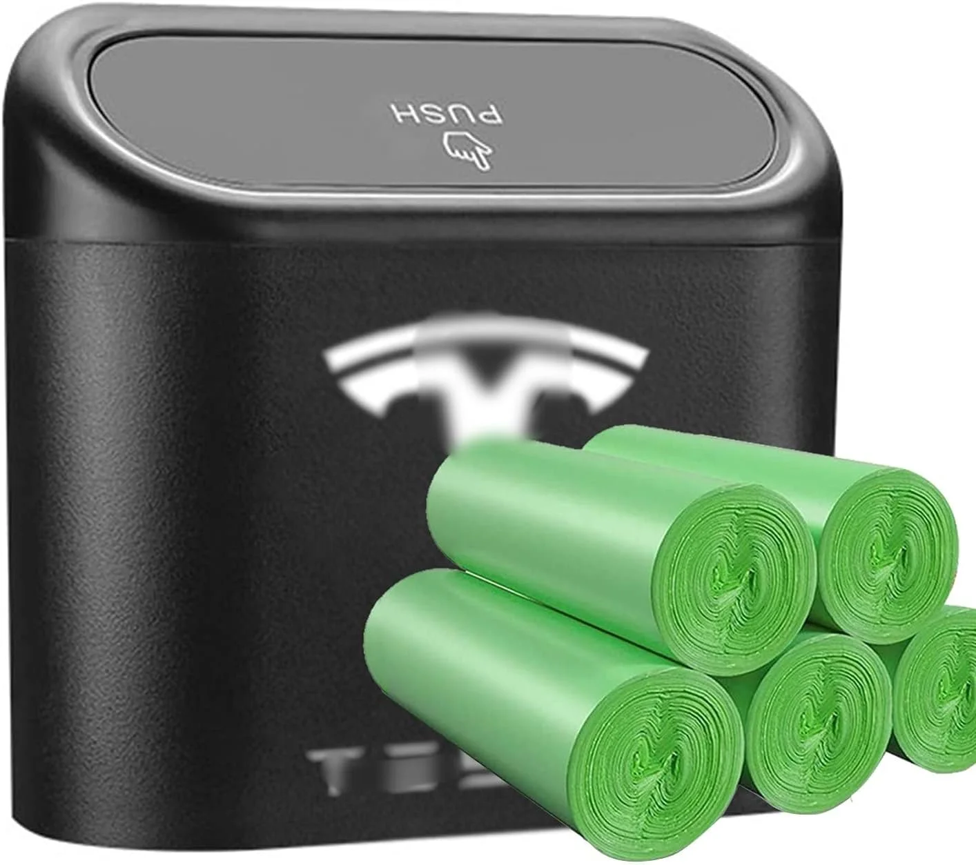 سطل زباله تسلا کیکیمو به همراه 8 رول کیسه زباله، لوازم جانبی کوچک مدل 3/Y/S/X تسلا، جعبه ذخیره سازی سطل زباله خودرو، سطل زباله ضد نشت خودرو با درب، سطل زباله، سطل زباله خودرو، سطل زباله برای تسلا