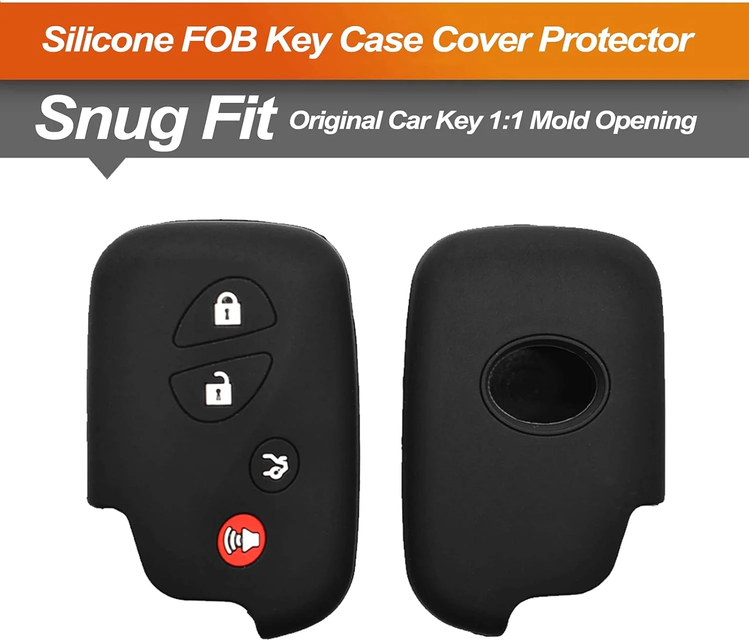 کاور سیلیکونی ریموت خودرو مناسب برای لکسوس RX350 ES350 IS250 GX460 LX570 IS350 GS430 GS300 GS450h IS F HYQ14AEM HYQ14ACX | لوازم جانبی خودرو | محافظ ریموت - مشکی