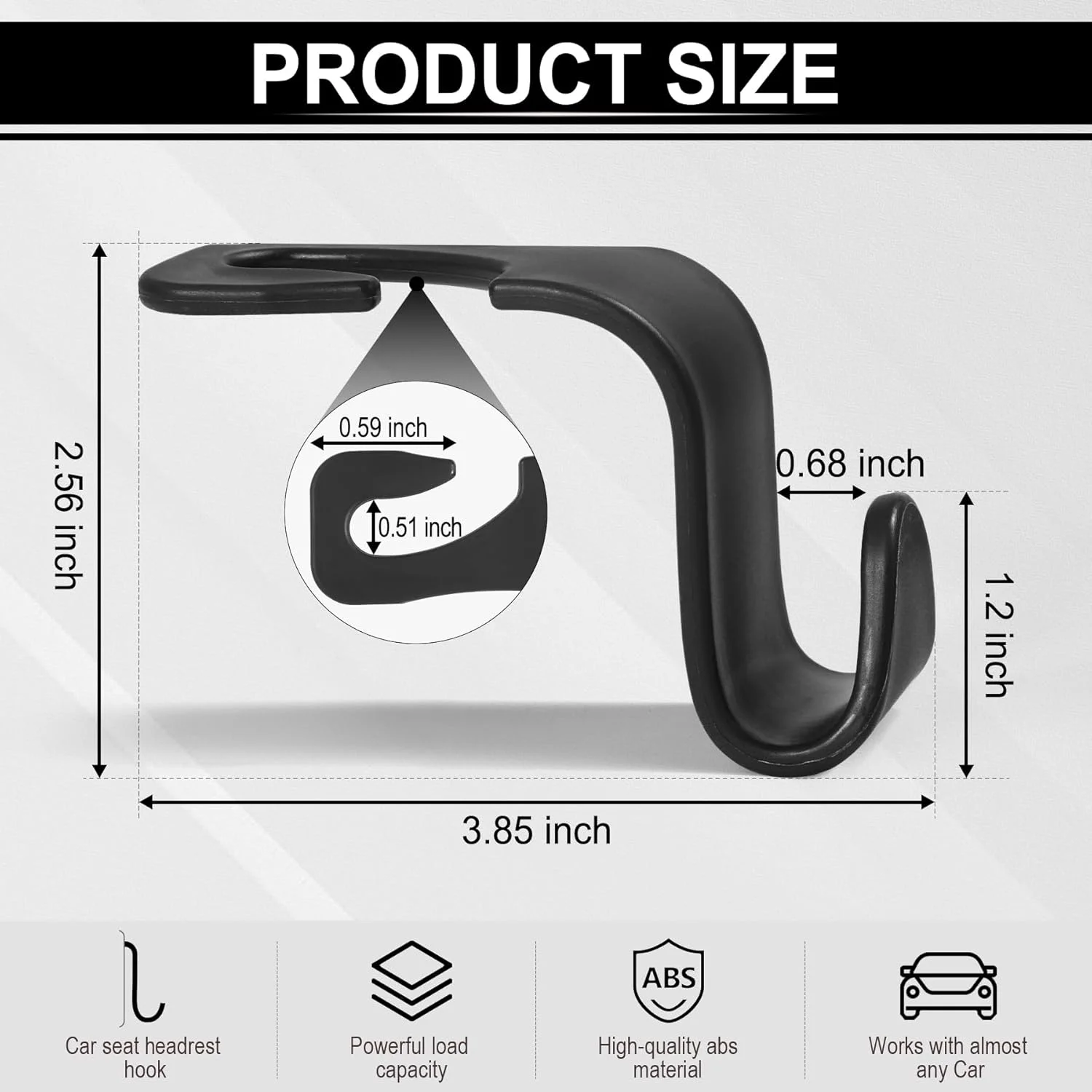 آویز سری صندلی خودرو LivTee SHOWAY، آویز قلاب خودرو، سازمان دهنده لوازم داخلی برای کیف پول، کت، چتر، کیسه های خرید، کیف دستی، بسته 4 عددی
