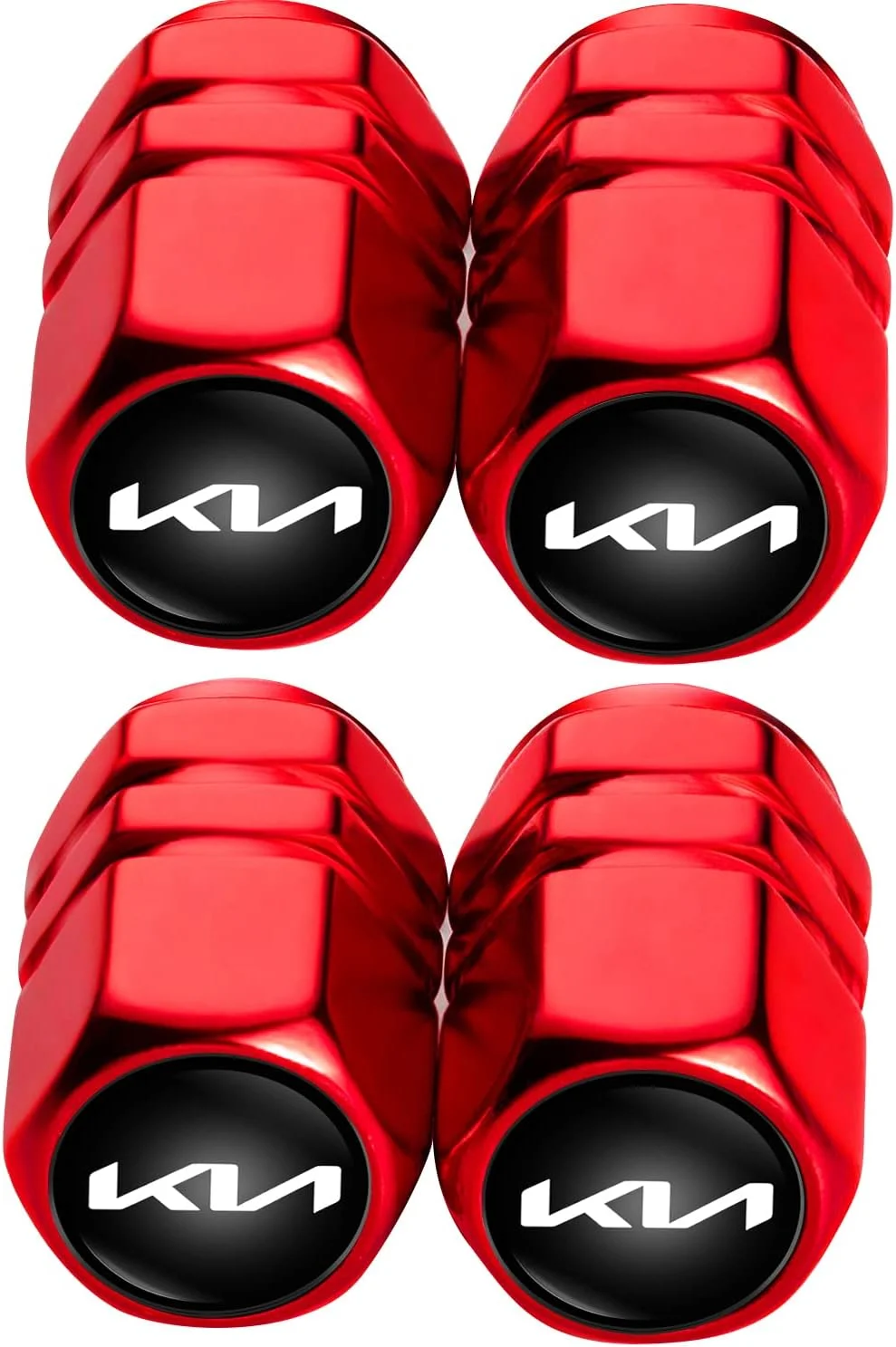 چهار عدد درپوش والف تایر Mikaqikaor مناسب برای خودروهای کیا نیرو، ریو، اسپورتیج، سورنتو، سول، استینگر، سلتوس، کادنزا، K900، فورته، لوازم جانبی خودرو، والف تایر چرخ، درپوش تایر، درپوش والف هوای چرخ برای کیا