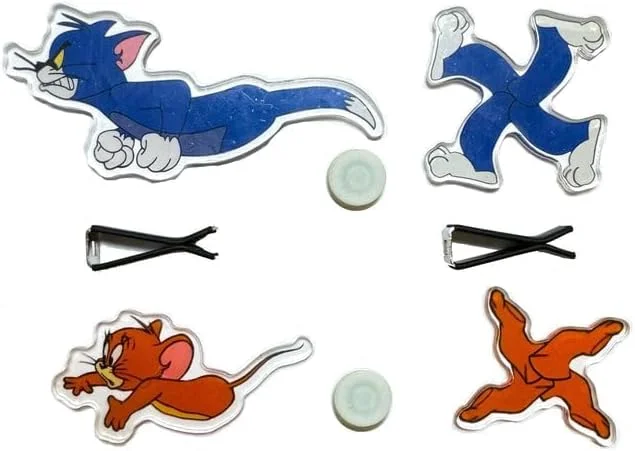 گیره دریچه هوا خودرو طرح گربه و موش، تزئین دریچه هوا کارتونی با طراحی چرخشی، فن خروجی هوا به سبک خودرو اسپرت، لوازم جانبی خودرو جذاب برای طرفداران گربه و موش