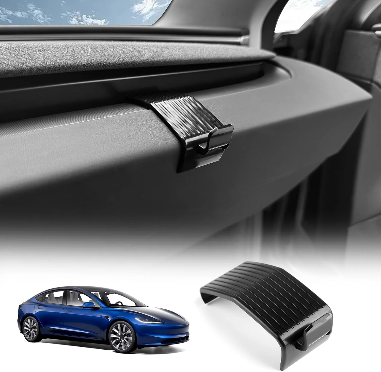 آویز داشبورد خودرو مناسب مدل 3 تسلا 2024 و مدل Y 2025 - لوازم جانبی ABS چند منظوره برای نگهداری وسایل در داشبورد، نصب آسان، آویزهای نظم دهنده داخلی برای کیف، تلفن و موارد دیگر