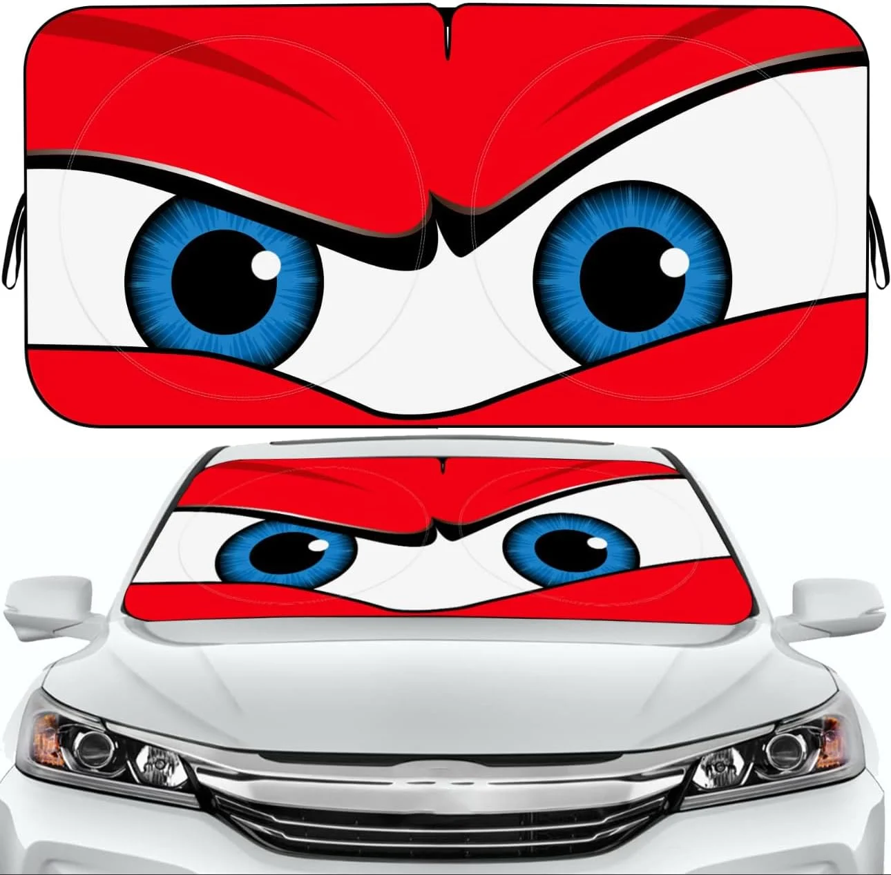 آفتابگیر شیشه جلو خودرو Zuooiec مدل 2025، مسدود کننده 100% نور، چتر سایبان خودرو، محافظ عایق حرارتی (قرمز)