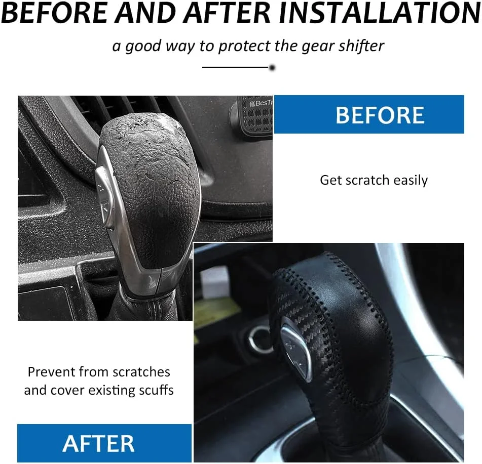 روکش دسته دنده DEYTOP مناسب برای Fusion/Escape/Focus/Fiesta روکش چرمی دسته دنده اتوماتیک برای لوازم جانبی EcoSport/Transit/C-Max (فیبر کربنی با دوخت مشکی) روکش دسته دنده DEYTOP مناسب برای Fusion/Escape/Focus/Fiesta روکش چرمی دسته دنده اتوماتیک برای لوازم جانبی EcoSport/Transit/C-Max (فیبر کربنی با دوخت مشکی)