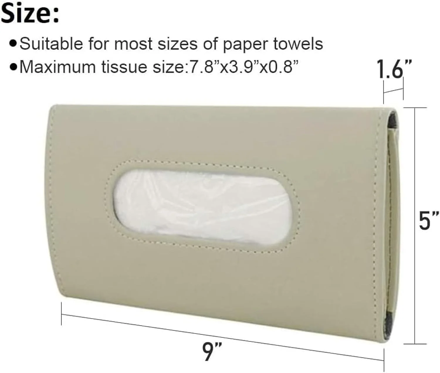 جا دستمال کاغذی خودرو سولفار مناسب آفتابگیر، پشت صندلی و درب | جا دستمال کاغذی آویز برای داخل خودرو | لوازم جانبی خودرو بژ (1 عدد)