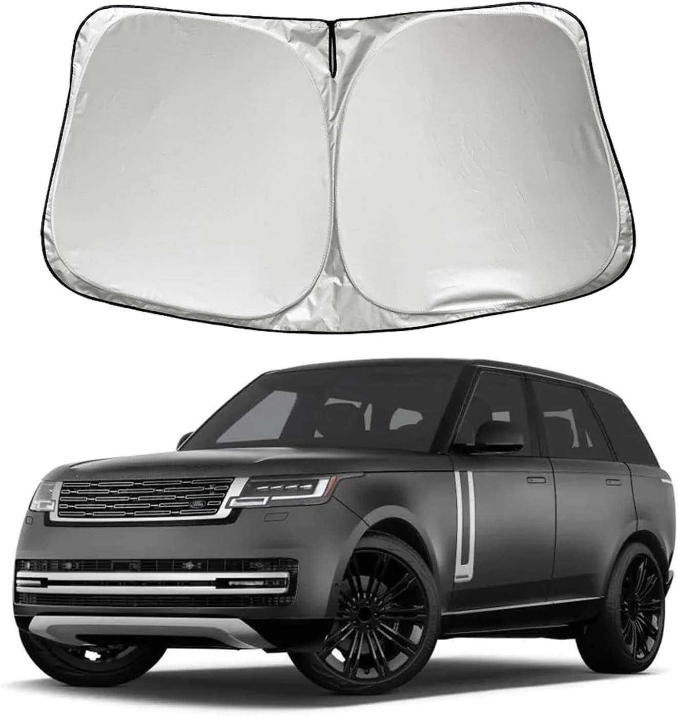 آفتابگیر شیشه جلوی خودرو سازگار با لندرور رنج روور 2025 2024 2023-2013 و رنج روور اسپرت SUV 2014-2025، لوازم جانبی، آفتابگیر تاشو شیشه جلوی خودرو