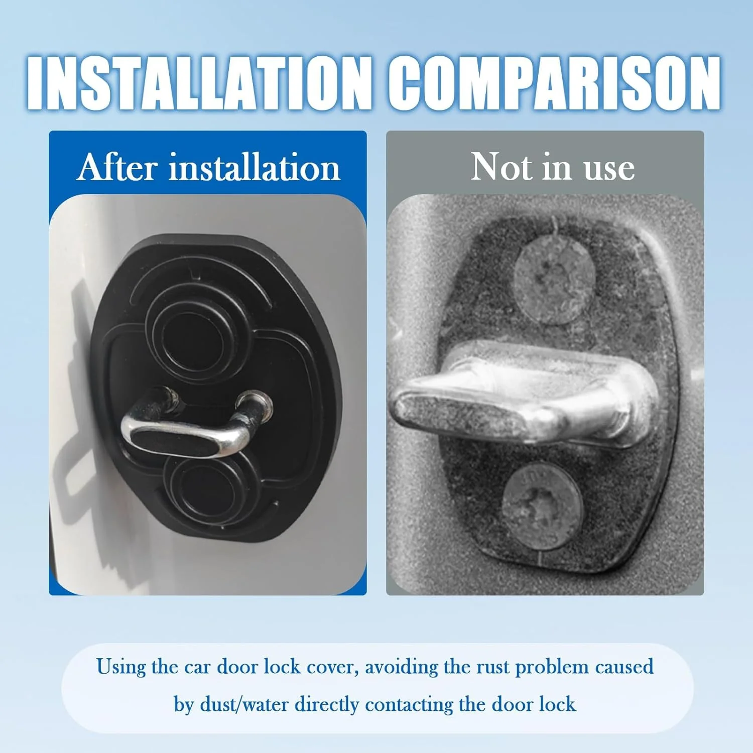 روکش قفل درب خودرو، محافظ ضربه گیر درب TPE، چسبندگی کامل، محافظ جهانی قفل درب برای محافظت و تزئین درب خودرو، لوازم جانبی خودرو، 4 عدد